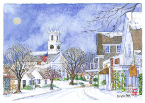 New England *BACK IN STOCK" 5" x 7" - Nightfall on Main Street