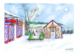 Holiday *NEW* 4.25" x 5.5" - Snowfall at the The Lobster Shack