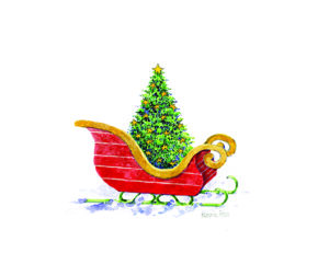 Holiday  5.5" x 4.5" - The Sleigh